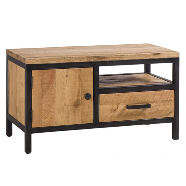 Forge Iron and Solid Oak Furniture 1 Door 1 Drawer TV Unit Forge Iron and Solid Oak Furniture 1 Door 1 Drawer TV Unit