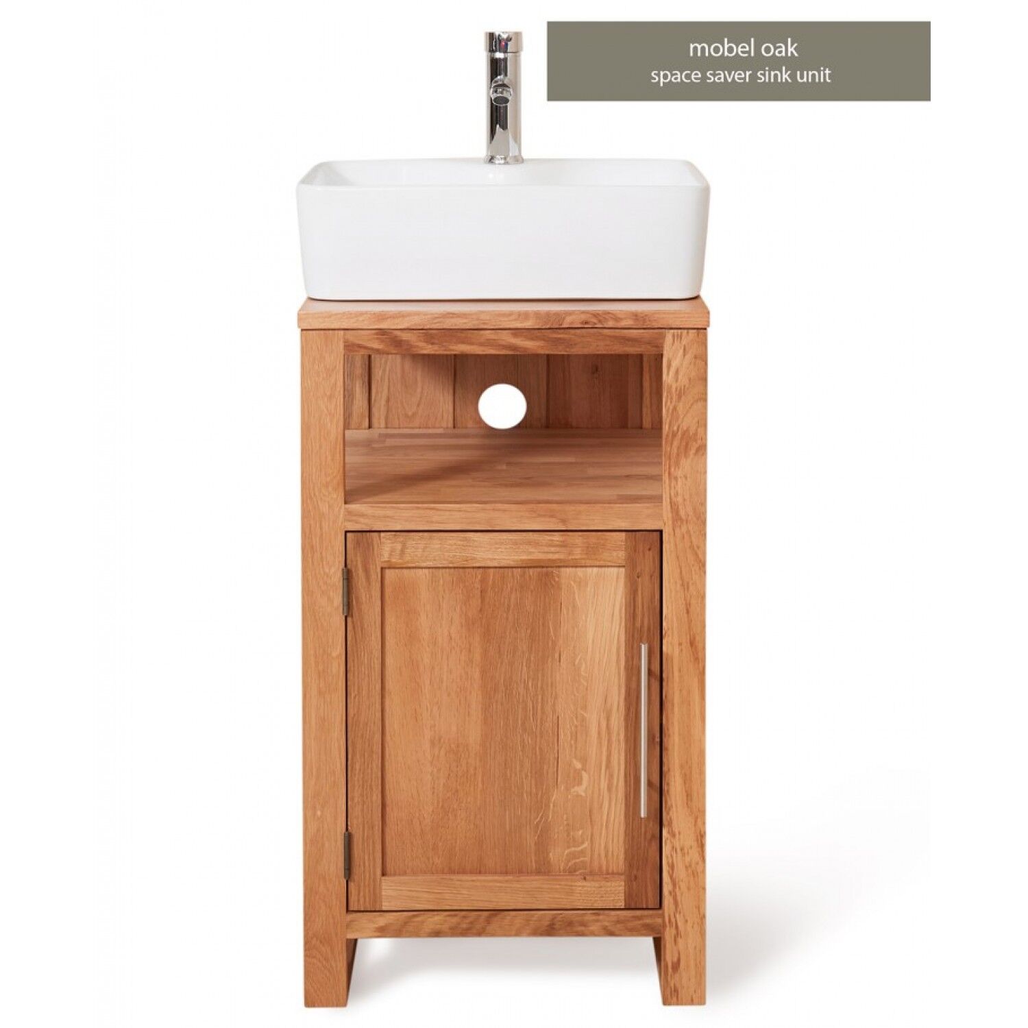 Mobel Oak Bathroom 1 Door Square Single Sink Unit Furniture Bathroom 1 Door Square Single Sink Unit