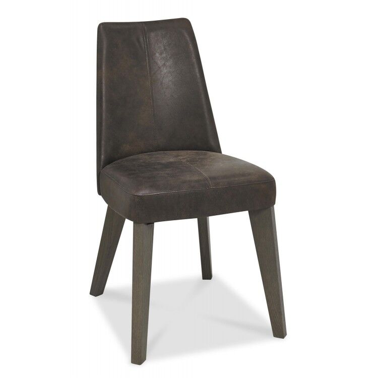 Cadell Oak Furniture Brown Distressed Bonded Leather Dining Chair Pair Cadell Oak Furniture Brown Distressed Bonded Leather Dining Chair Pair
