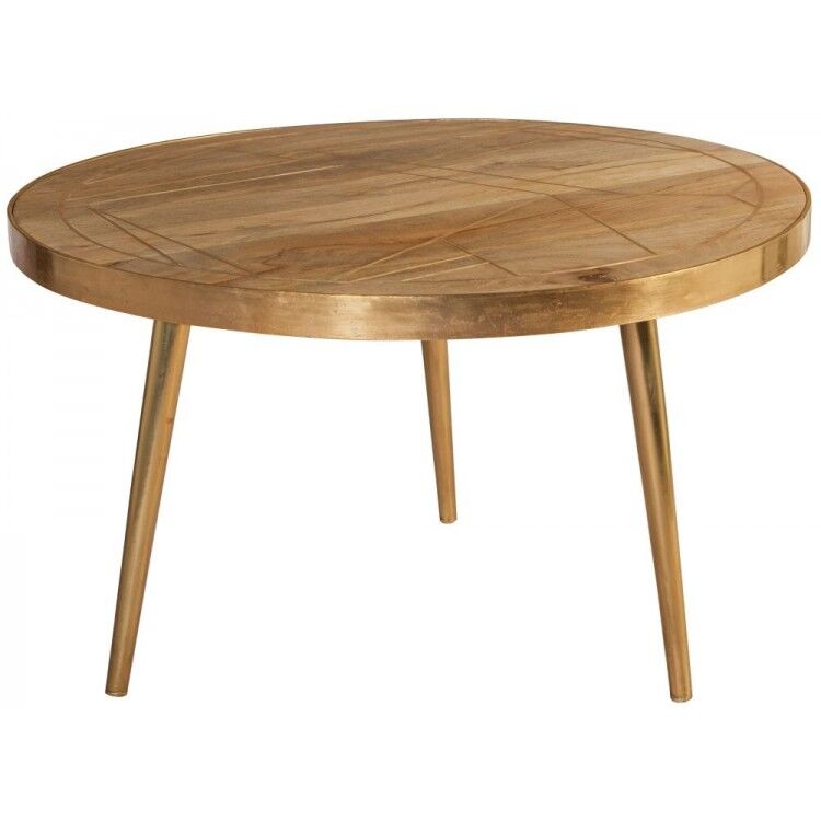 Indian Hub Mango Light Gold Furniture Round Coffee Table Indian Hub Mango Light Gold Furniture Round Coffee Table