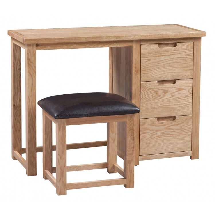 Moderna Solid Oak Furniture Dressing Table and Stool Set Moderna Solid Oak Furniture Dressing Table and Stool Set