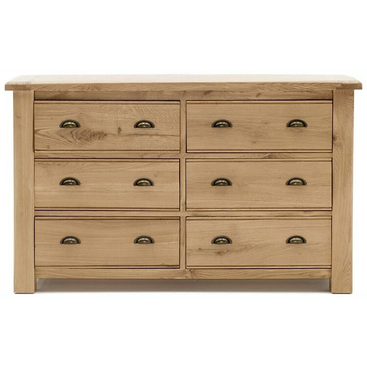 Vida Living Breeze Oak Furniture 6 Drawer Dressing Chest Vida Living Breeze Oak Furniture 6 Drawer Dressing Chest